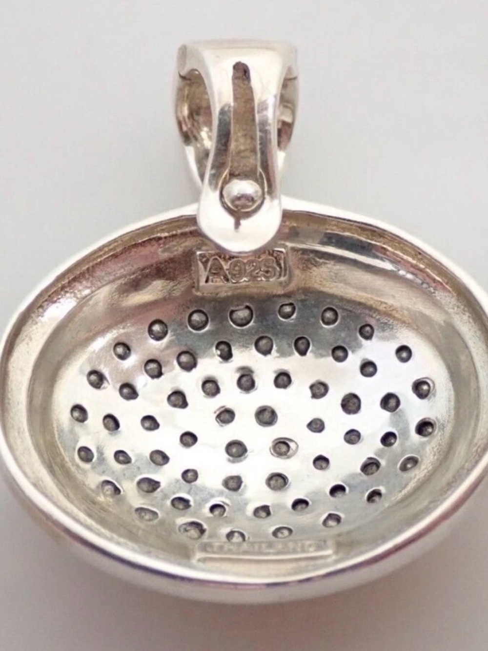 Champaign Cubic Zirconia & Marcasite .925 Sterling Silver Pendant - Picture 3 of 4